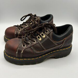 Dr Martens Shoes 7 EU 38 Industrial Steel Toe Lug Sole Brown Low Top Work